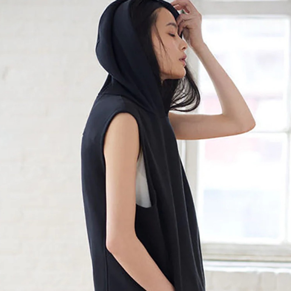 Emerson Fry Black Sleeveless Hoodie